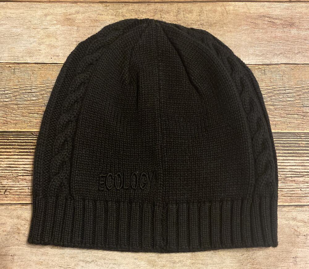 Ecology Womens One Size Black Cotton Knit Beanie